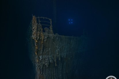 Vista de la emblemática proa del Titanic. EFE/RMS Titanic, INc. -SOLO USO EDITORIAL/SOLO DISPONIBLE PARA ILUSTRAR LA NOTICIA QUE ACOMPAÑA (CRÉDITO OBLIGATORIO)-