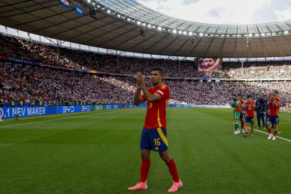 Imagen de archivo de Rodri Hernández durante la Eurocopa de Alemania.. EFE/J.J. Guillén