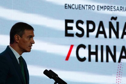 El presidente del gobierno, Pedro Sánchez, hoy en China. EFE/EPA/ALEX PLAVEVSKI