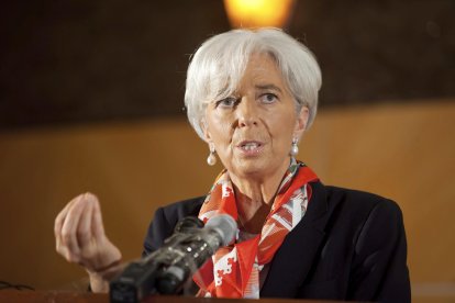 Imagen de archivo de la presidenta del Banco Central Europeo, Christine Lagarde. EPA/STEPHEN JAFFE