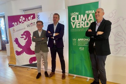 Enrique Suárez, José Manuel García y Vicente Canuria, en la presentación de León Clima Verde.