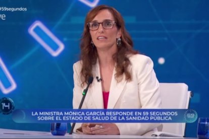 La ministra de Sanidad, durante su intervención en el programa '59 segundos' de TVE.