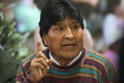 Fotografía de archivo del expresidente de Bolivia Evo Morales durante una conferencia de prensa en La Paz (Bolivia). EFE/ Luis Gandarillas ARCHIVO