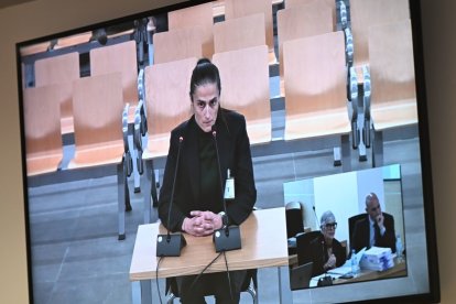 Montse Tomé, durante su declaración de ayer ante el juez.