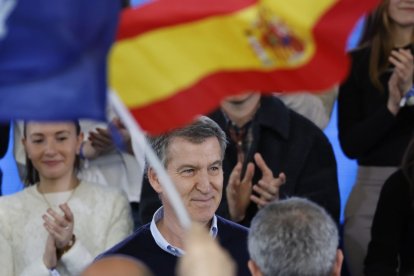 Alberto Núñez Feijóo en el primer aniversario de la victoria electoral de Rueda.