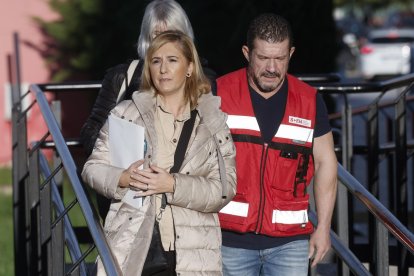 La exconsellera de Interior de la Generalitat Valenciana, Salomé Pradas y el ex secretario autonómico de Emergencias de Valencia, Emilio Argüeso. EFE/ Kai Försterling