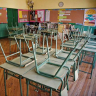 Un aula desierta en un colegio.