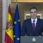 Captura de video de la señal institucional de La Monclao, de la comparecencia del presidente del Gobierno, Pedro Sánchez.