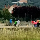 Fútbol en el centro de refugiados