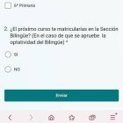 Encuesta que han pasado a las familias de La Palomera