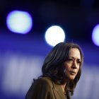 Fotografía de archivo de la candidata presidencial demócrata a la vicepresidenta de Estados Unidos, Kamala Harris, durante un mitin de campaña en Las Vegas, Nevada, EE.UU., el 29 de septiembre de 2024. EFE/EPA/Caroline Brehman
