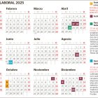 Calendario laboral de la ciudad de León para 2025.