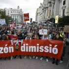 Manifestantes protestan en Valencia.