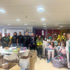 Visita de los Bomberos forestales al Hospital de León.