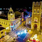 Plaza del Ayuntamiento de La Bañeza durante estas navidades.
