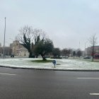 Glorieta junto al Auditorio de León, este lunes por la mañana.