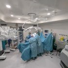 Imagen de la primera operación con el robot Da Vinci en el Hospital El Bierzo.
