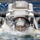 Pablo Álvarez durante el entrenamiento como astronauta.