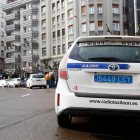 Taxistas de León, durante una protesta.