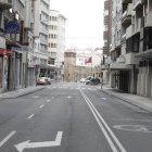 Una calle de la capital desierta en el confinamiento.