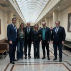Senadores del PP con Morala y la portavoz Alicia García.