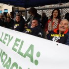 Afectados por la ELA en la concentración de Botines.