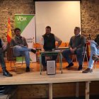 Pablo Calvo, Ángel López, Miguel Suárez, José Antonio Palomo, Carlos Pollán, ayer en Lillo.