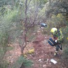 Los bomberos de Ponferrada intervinieron para sacar al hombre del barranco.