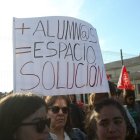 Manifestación ayer a la puerta del Sagrado Corazón.