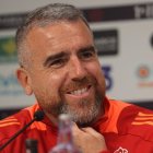 Javi es optimista de cara al partido de esta tarde en Las Llanas.