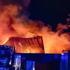 Imagen del 30/05/2025.- El incendio industrial declarado este viernes en una nave del polígono industrial Vía Europa de Almassora (Castellón). EFE/Andreu Esteban.