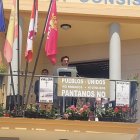 José Augusto Suárez García, en un momento de su discurso en las fiestas de Carrizo.