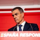 El presidente del Gobierno y Secretario General del PSOE, Pedro Sánchez, durante una rueda de prensa, en la sede del PSOE en Ferraz, a 12 de junio de 2025, en Madrid (España).