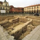 Excavación en la Plaza Mayor cuando se hizo el parking.