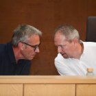 Vicente Álvarez y Jorge Pérez, en el pleno de ayer en Villaquilambre.