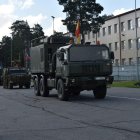 Imagen de archivo de un convoy español en la base letona de Adazi.