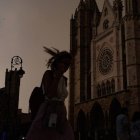 Viento y lluvia ayer por la tarde en León.