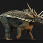 Reconstrucción artística del Spicomellus, cuyo esqueleto estaba cubierto de espinas.