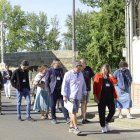 Los alcaldes reunidos visitaron el Puente Canto de Sahagún.