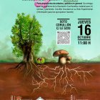 Cartel de la Micorrización de castaños en Corullón.