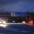 Carretera N-120, a primera hora de la noche de ayer