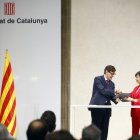 Illa y la ministra Isabel Rodríguez, en el acto de firma de la cesión del Sepes.