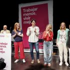 La ministra de Trabajo, Yolanda Díaz, participa en un acto de Sumar por la reducción de la jornada laboral con el lema ‘Trabajar menos, vivir mejor’.