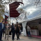 Los pendones escoltaron a los Productos de León en Bilbao este sábado.