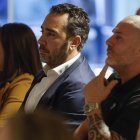 Víctor de Aldama y Daniel Esteve, de Desokupa, en un acto de Espinosa de los Monteros.