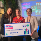 María Gallego, directora de Star Women All Sports, Mónica Messa, presidenta de Give&Go Social y exjugadora olímpica de baloncesto y la actriz Elena Lombao durante la ceremonia de entrega en Madrid.