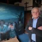 El pintor Luis Gómez Domingo en su casa estudio de Lombillo de los Barrios