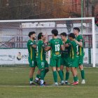 El Atlético Astorga, celebrando uno de sus goles, fue muy superior al Sámano.