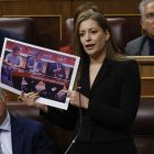 La portavoz del PP Ester Muñoz interpela al ministro de Justicia, Félix Bolaños.
