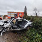 Choque frontal entre cinco vehículos en Bercianos del Páramo.